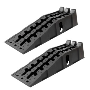 2er Set TRUTZHOLM Auffahrrampen aus Kunststoff, stapelbar, mit Überfahrstopper, Traglast 5t.
