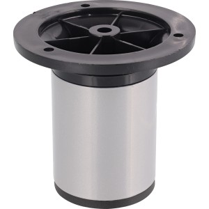 Wagner Möbelfuß, Ø 5 cm, justierbar, 8-10,5 cm, lichtgrau. Möbelbein aus Aluminium mit Anschraubplatte.