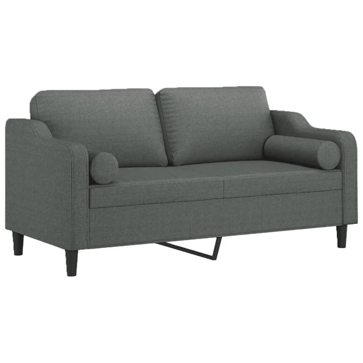 vidaXL 2-Sitzer-Sofa mit Zierkissen Dunkelgrau 140 cm Stoff 3200846 günstig online kaufen