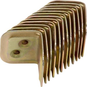12 gelb verzinkte Verstellwinkel 30x25x25 mm für Holzkonstruktionen.