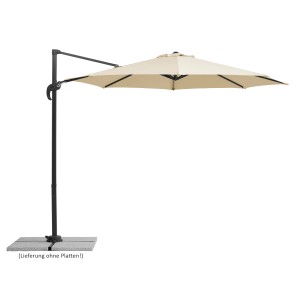 Schneider Ampelschirm, Ø 300 cm, naturfarben, mit Dreh- und Neigungsfunktion für flexible Schattenausrichtung.