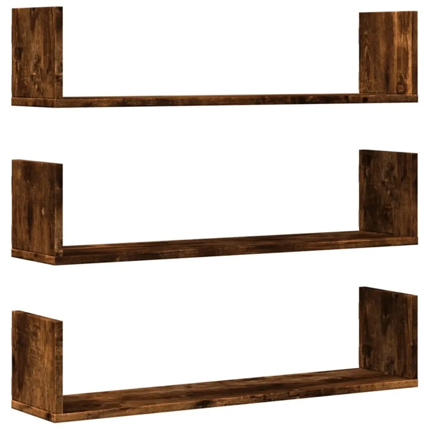 vidaXL Wandregale 3 Stk Räuchereiche 80x18x18 cm Holzwerkstoff 853294