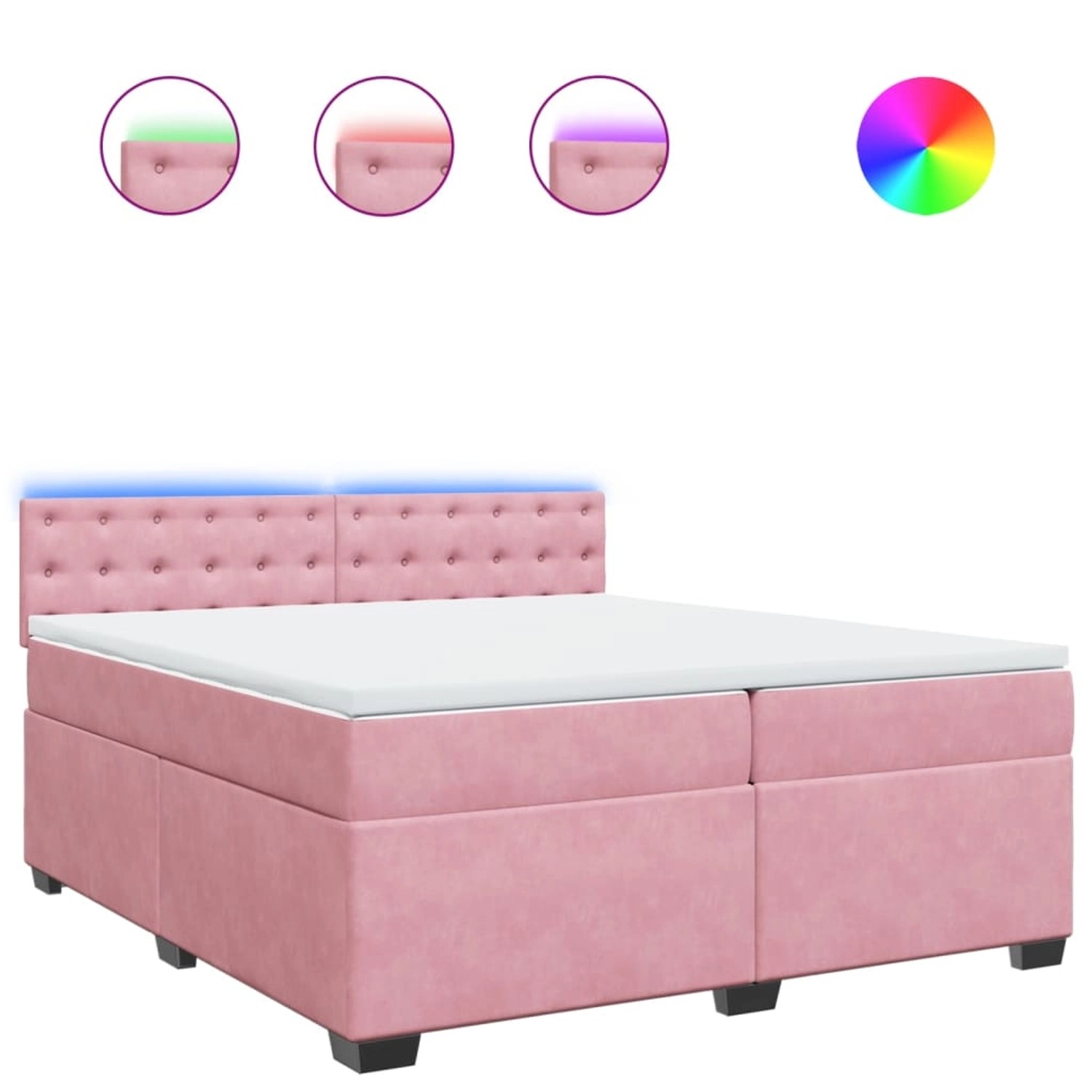 vidaXL Boxspringbett mit Matratze Rosa 200x200 cm Samt 3288719 günstig online kaufen