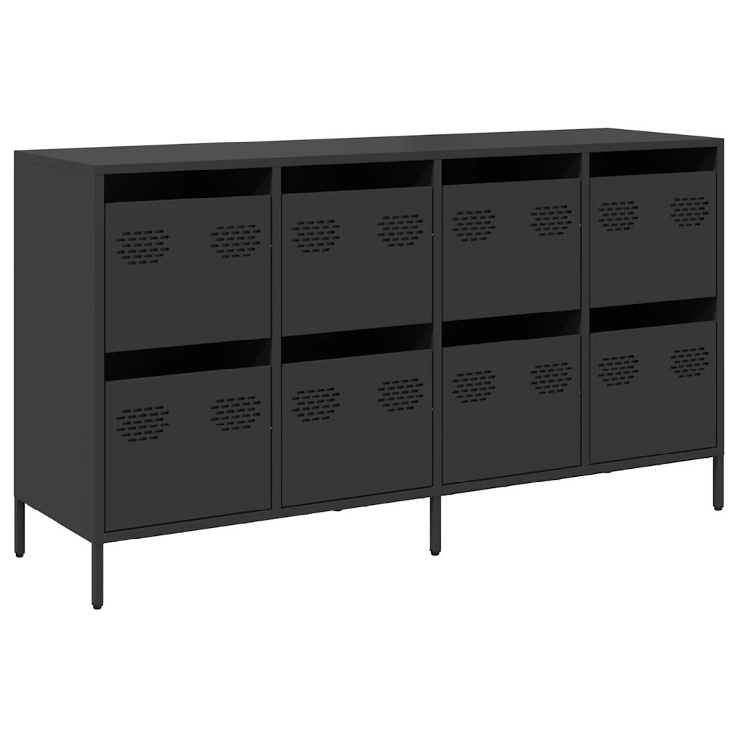 vidaXL Sideboard Schwarz 135x39x73,5 cm Kaltgewalzter Stahl 3307167 günstig online kaufen