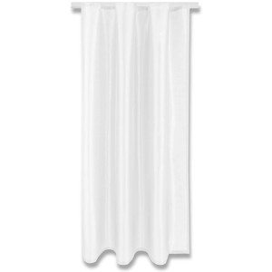 Weißer Dekoschal Alessia mit Universalband, 140x245 cm, blickdichter Fenstervorhang.