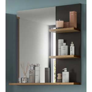 Inn.Furn Badezimmer Spiegel in Eiche und Grau 63 cm Cooper