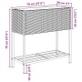 Brauner vidaXL Pflanzkübel mit Ablage aus Poly Rattan, ideal für Garten und Terrasse.