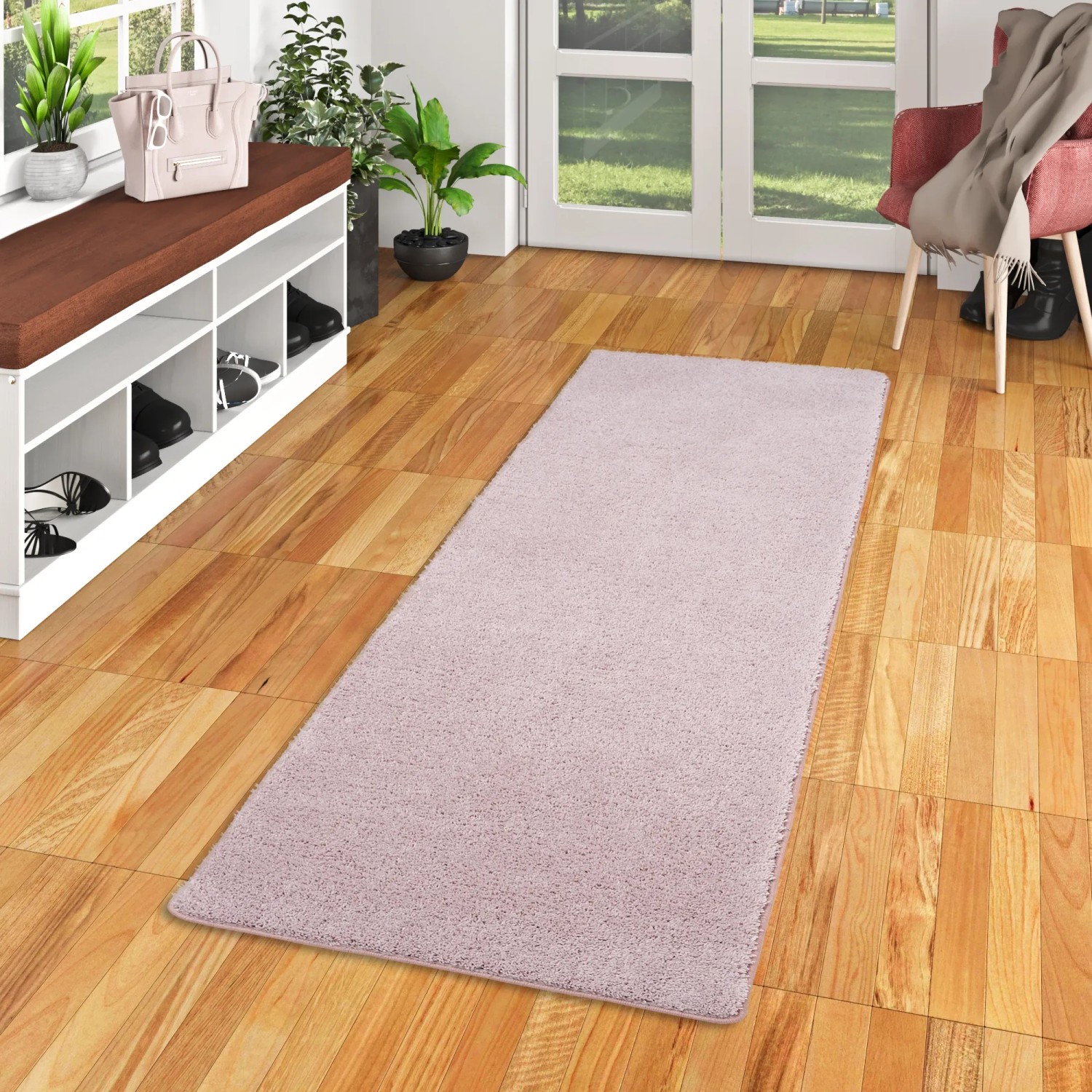 Moderne DICK BILLIG LÄUFER FLUR Beige 310 Korridor Breite 50 - 200 Cm