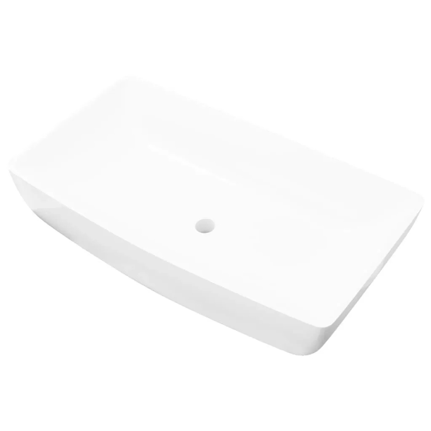 vidaXL Keramik Waschtisch Waschbecken Rechteckig Weiß 71 x 39 cm 140691