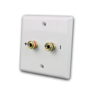 Dynavox LS Wand Anschlußblende Weiß 2x Bananenbuchse