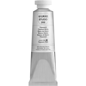 Lukas Studio Ölfarbe Titanweiß, 37ml Tube für Künstlerbedarf.