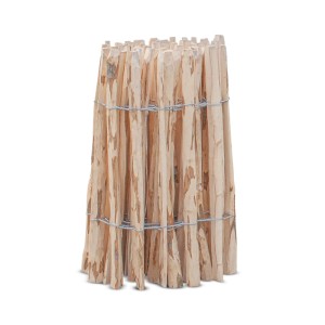 Stiltreu Staketenzaun Haselnuss, 60cm hoch, Lattenabstand 3-5cm, aufgerollt.