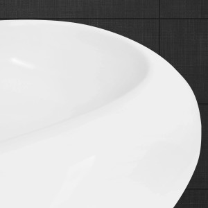Modernes, weißes ECD Germany Handwaschbecken, 350x120 mm, aus Keramik mit Ablaufgarnitur.
