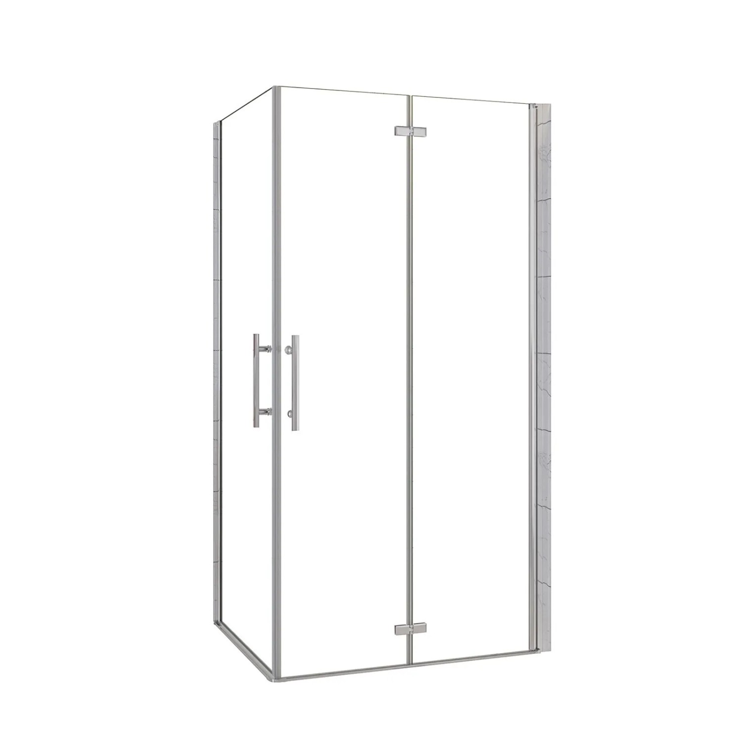 AICA Drehtür 100cm x Falttür 120cm x H.185cm Eckeinstieg Duschkabine Duschabtrennung Pendeltür Eckdusche Nano Echtglas