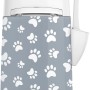 LitterLocker Fashion Bezug Cat Paws Grey für Katzenklos, grau mit weißen Pfotenmuster.