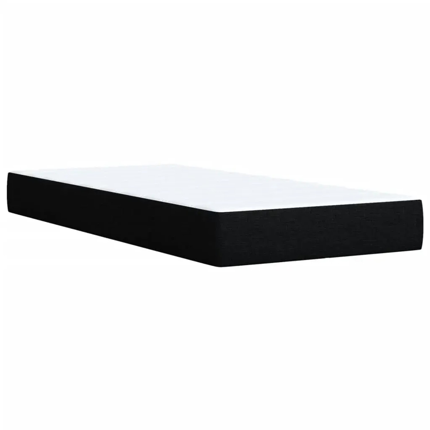 Schwarzes vidaXL Boxspringbett 100x200 cm mit weißer Matratze und Auflage.