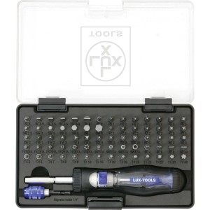 LUX Bitset 73-teilig Comfort im Koffer: Schraubendreher mit Bits für Werkstatt und Heimwerker.