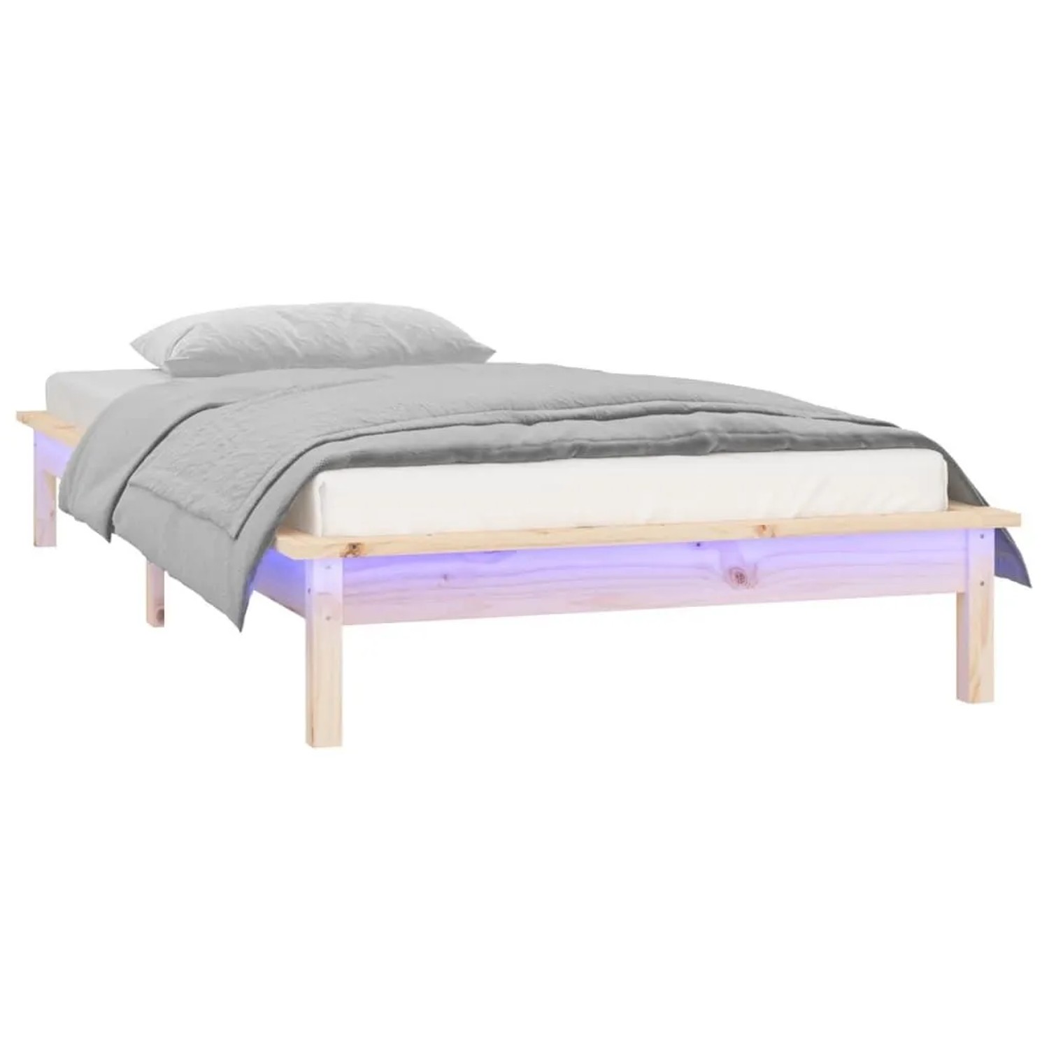 vidaXL Massivholzbett mit LEDs 100x200 cm 820596
