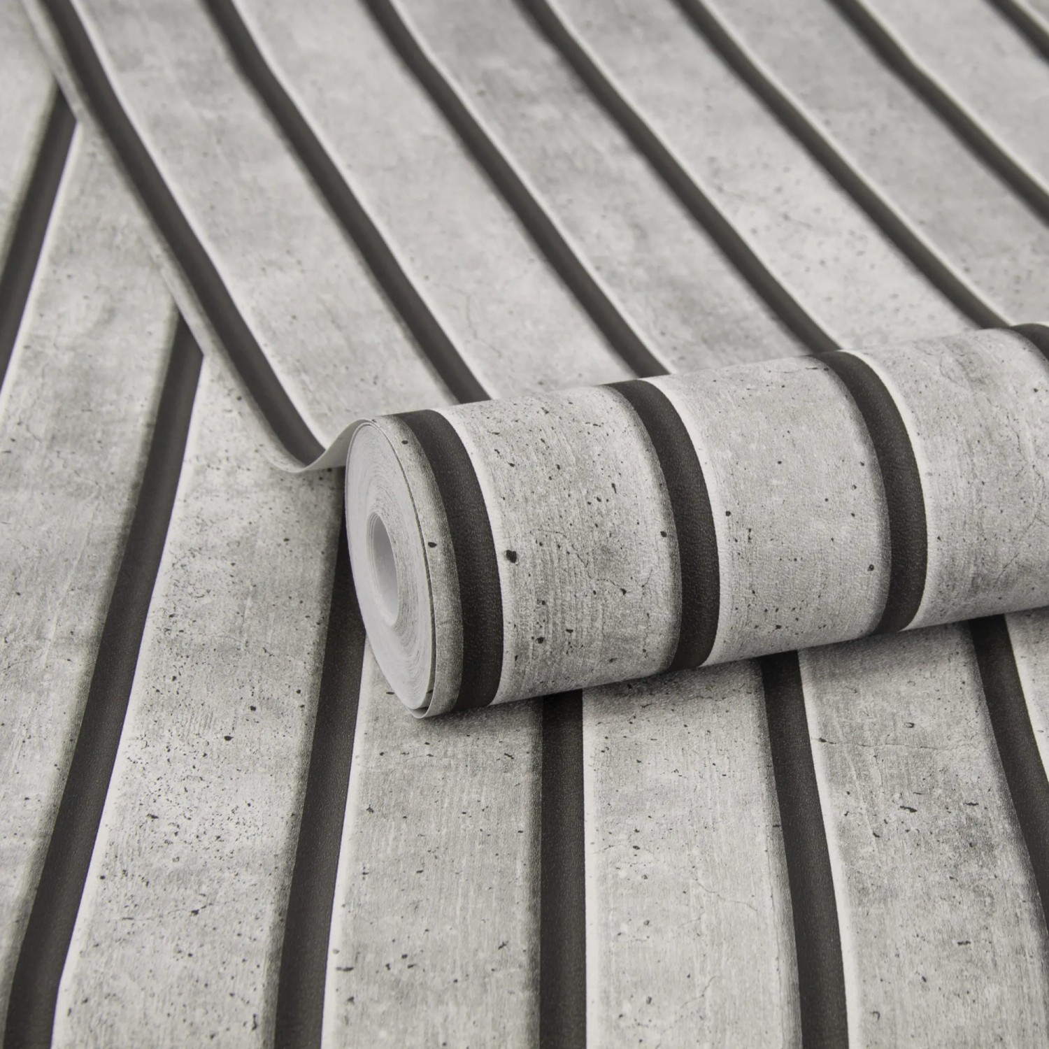 Easy Decor Vliestapete Beton grau mit Streifen, Rolle 10x0,52m, für moderne Wandgestaltung.