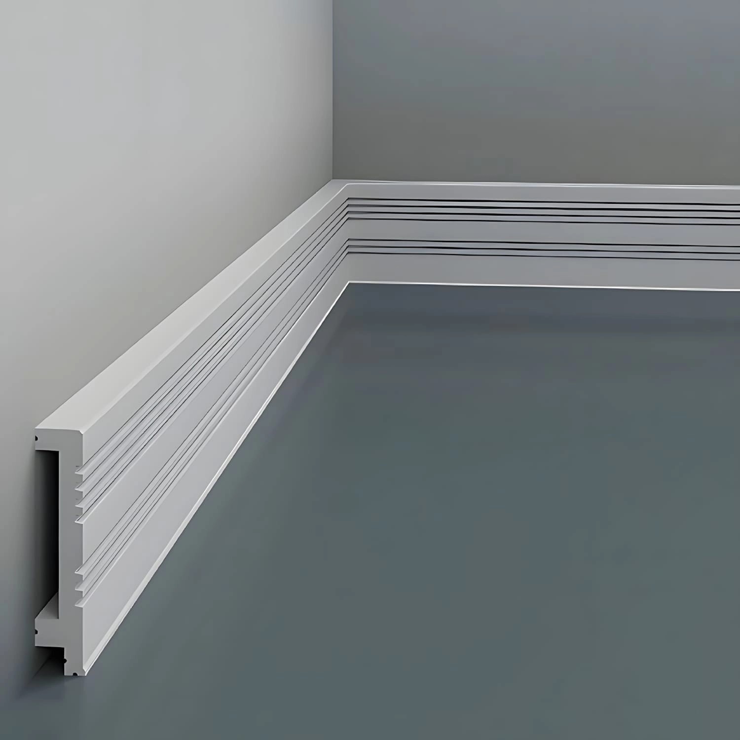 PROFHOME Sockelleisten Set, 16 weiße Fußleisten (32m) für indirekte Beleuchtung.