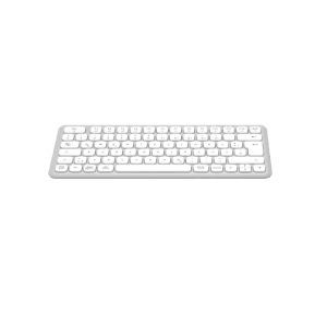 Weiße, kabellose Hama Multi-Device-Tastatur WK-500 QWERTZ für PC, Laptop, Tablet und Smartphone.