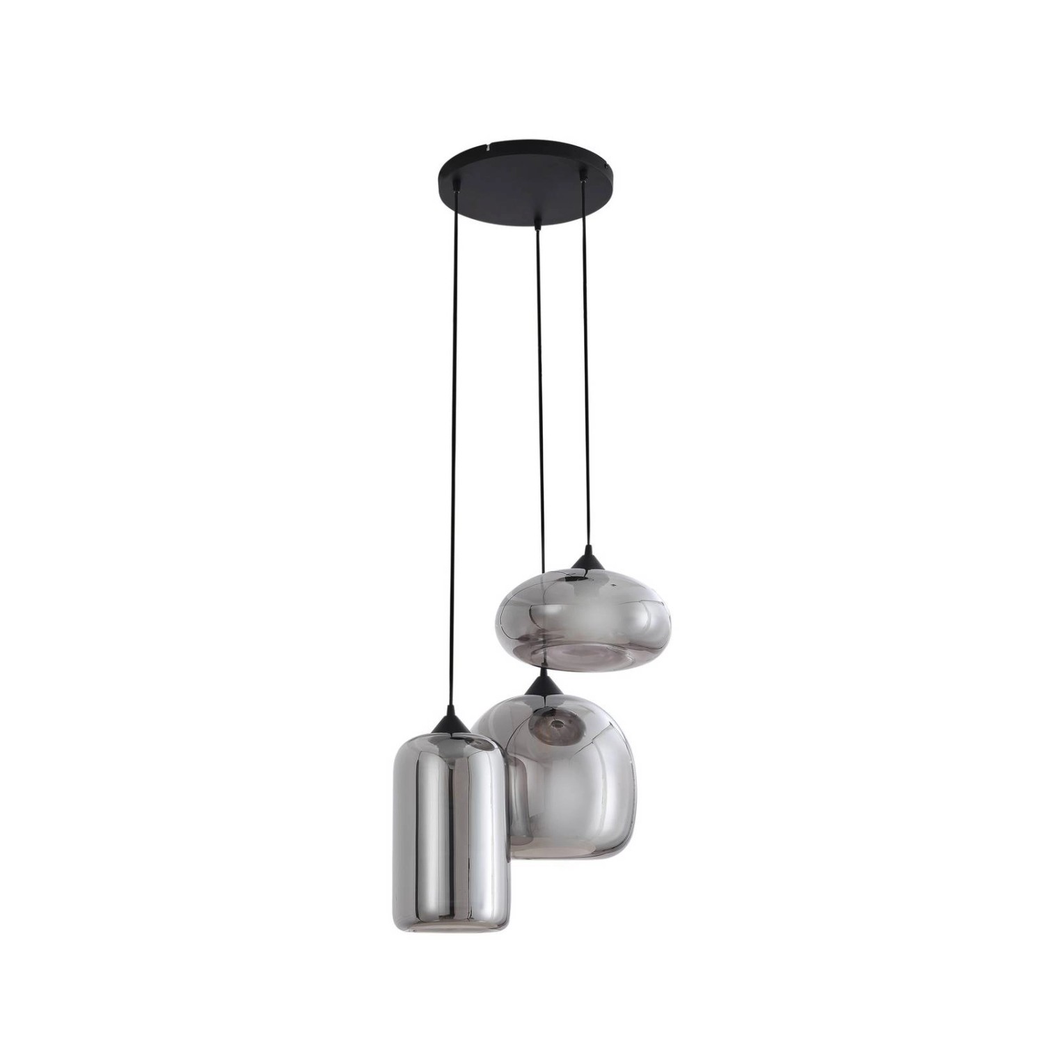 Lindby Pendelleuchte Marla 10033666 Modern in Schwarz aus Glas 3-flammig E2 günstig online kaufen