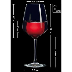 Ritzenhoff & Breker Burgunderglas, 500ml, 4er Set. Kristallglas Geschirr mit Maßangaben.
