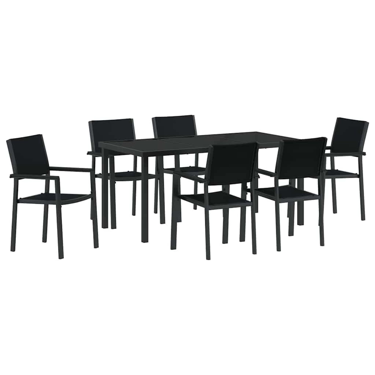 vidaXL Garten Essgruppe 7-Tlg Schwarz Poly Rattan 3379153 günstig online kaufen