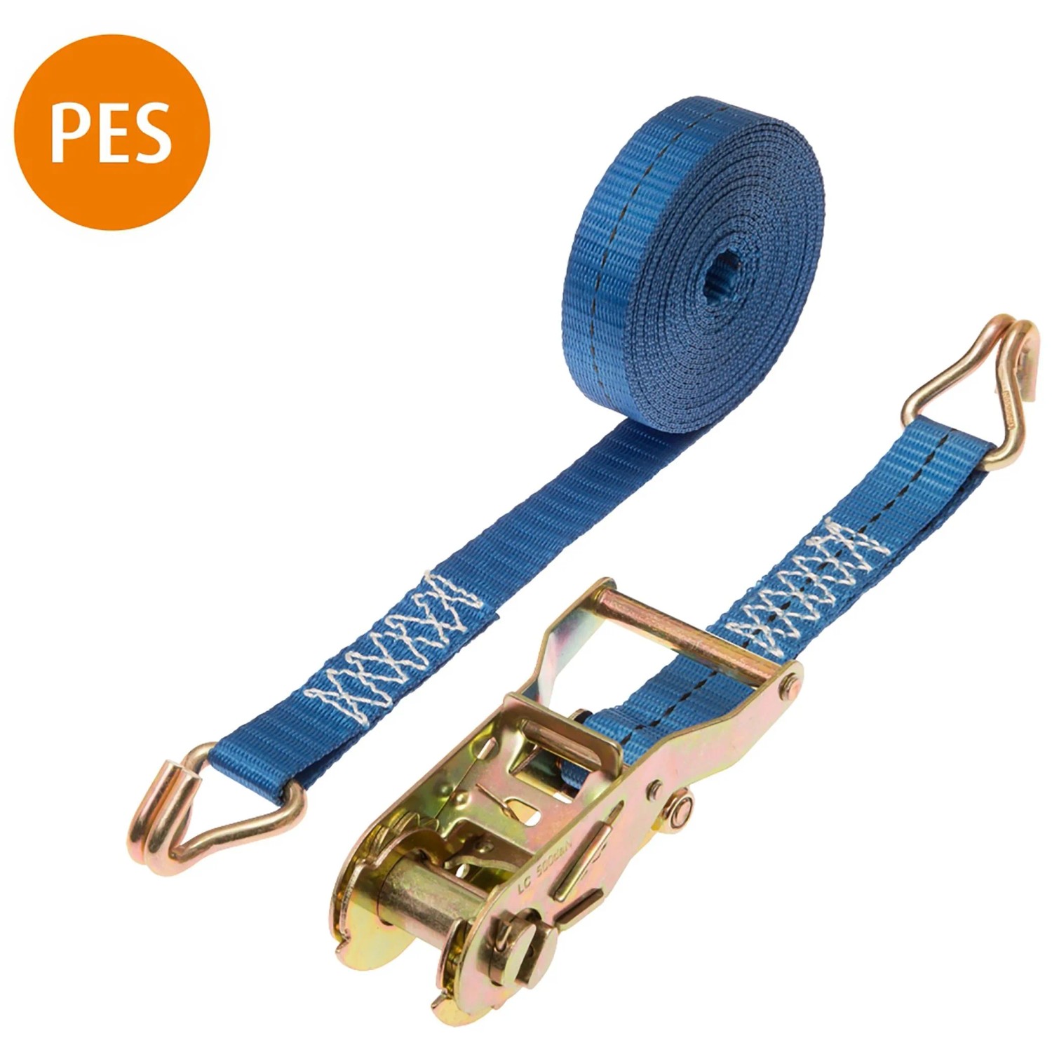 Conacord Spanngurt Pro PES Ratsche 2 Spitzhaken 25 mm Länge 5 m Blau 2-teilig