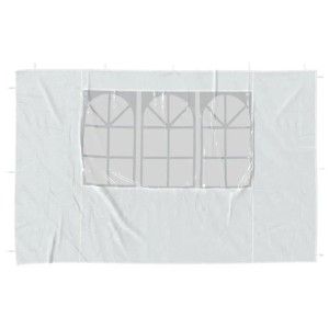 Weiße Partyzelt Seitenwand mit Fenster für Gartenzelt, 2er Set.