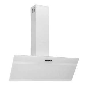 vidaXL Dunstabzugshaube 90 cm Stahl und Hartglas Weiß 51670