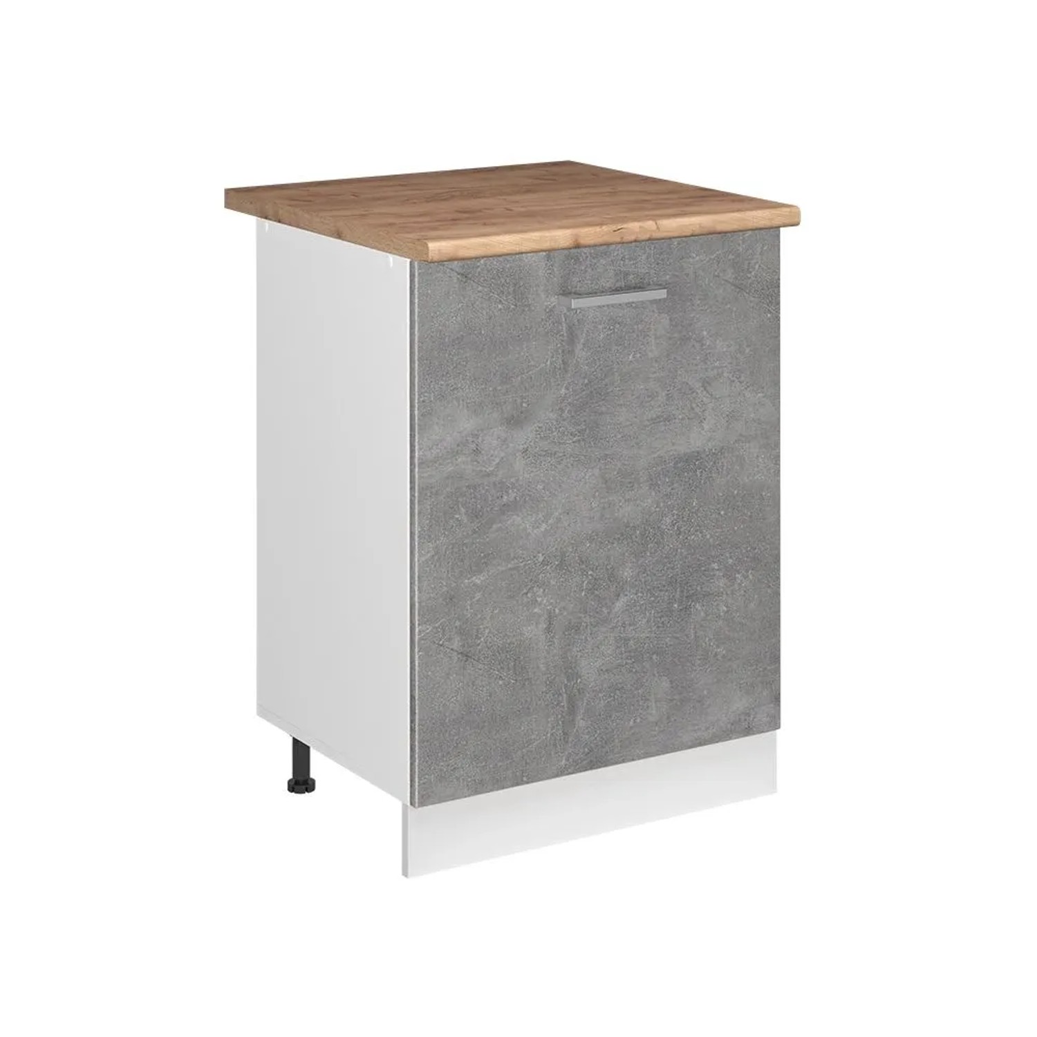 Vicco Küchenunterschrank R-Line Beton/Weiß 60 x 82 mit 1 Tür Arbeitsplatte Goldkraft Eiche Art Nr 72092