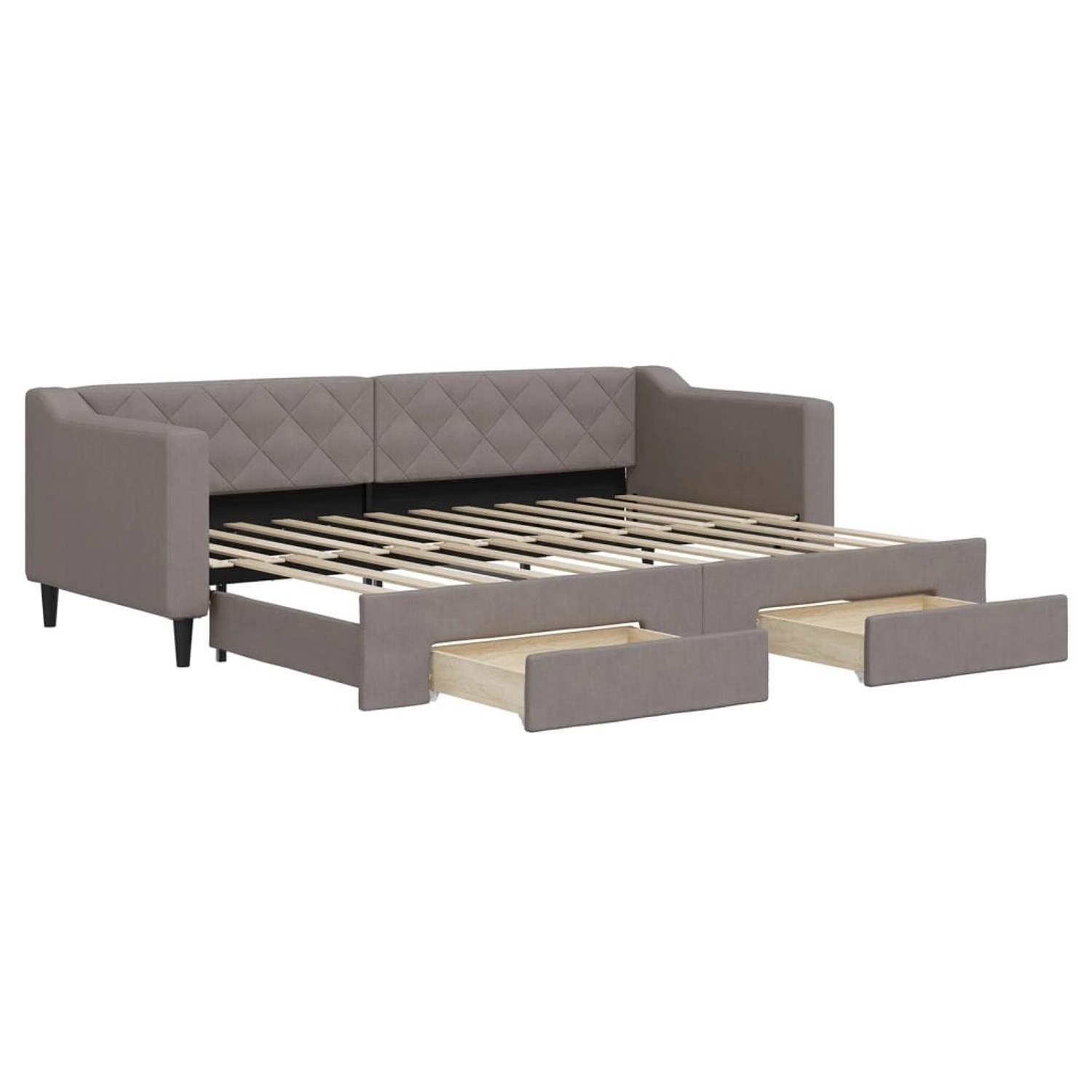 vidaXL Tagesbett Ausziehbar mit Schubladen Taupe 80x200 cm Stoff1898703 günstig online kaufen