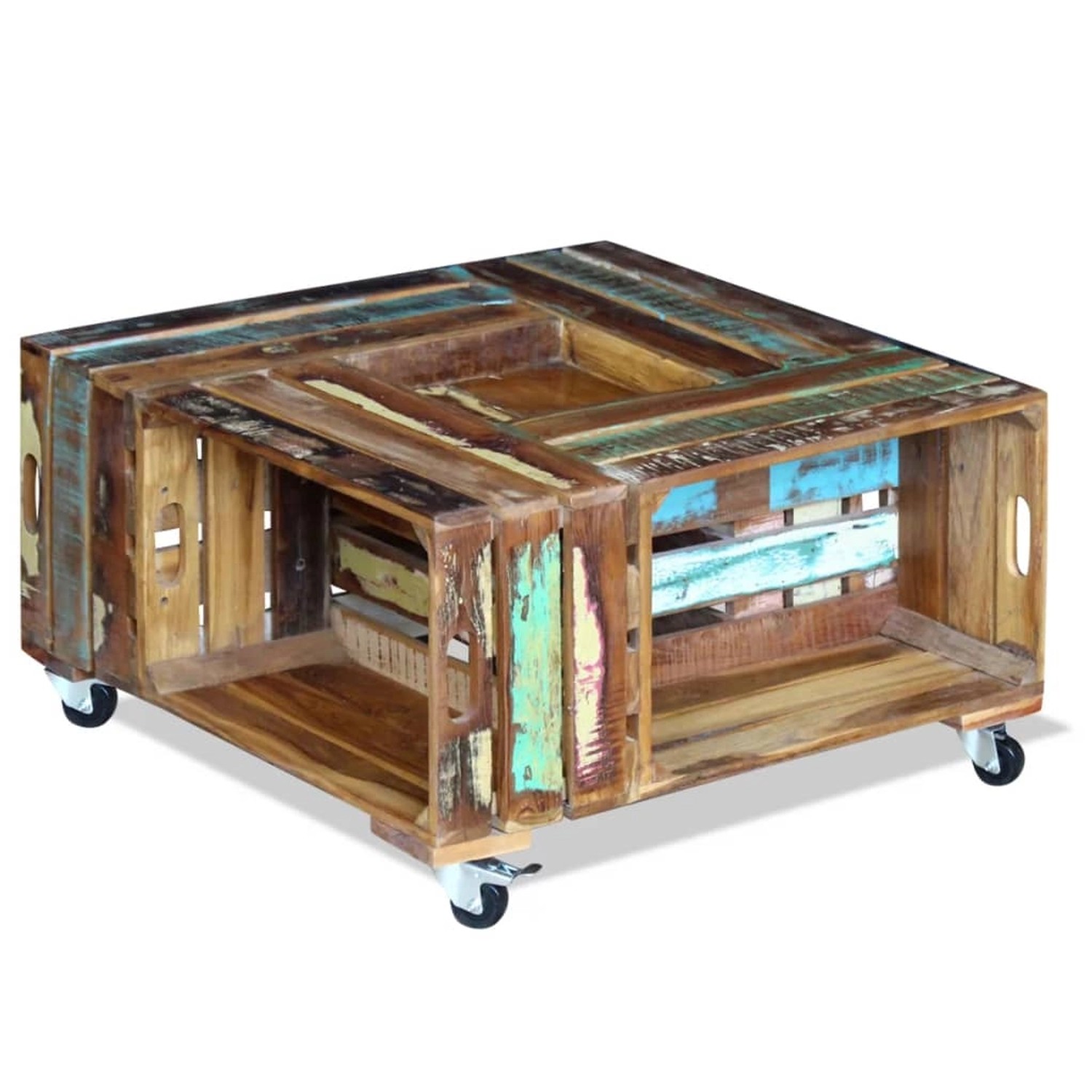 vidaXL Couchtisch Altholz Massiv 70x70x35 cm 243306