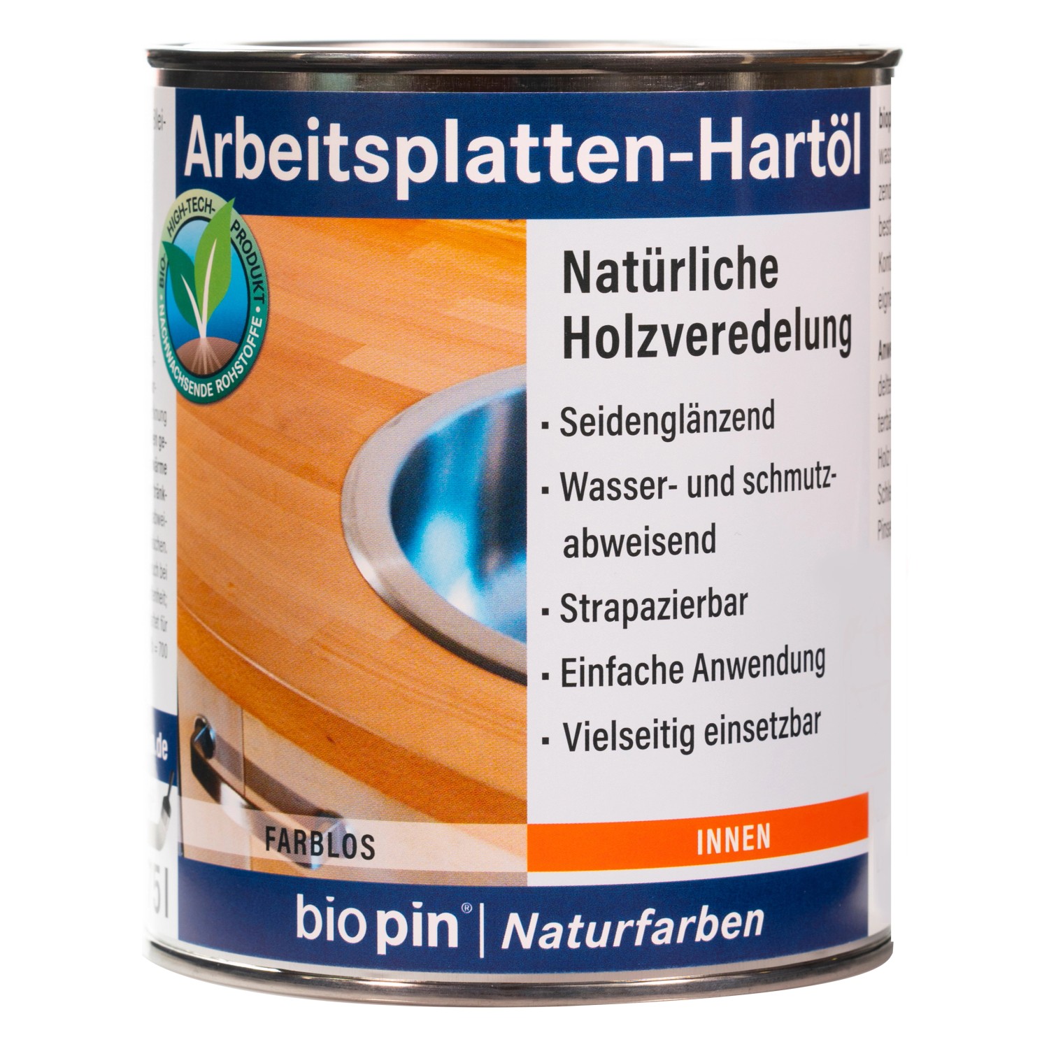 Biopin Arbeitsplatten-Hartöl Transparent 750 ml