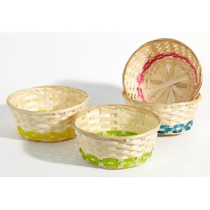 Brauns-Heitmann Bambuskörbe, rund, ca. 20 cm, verschiedene Farben für Ostern.