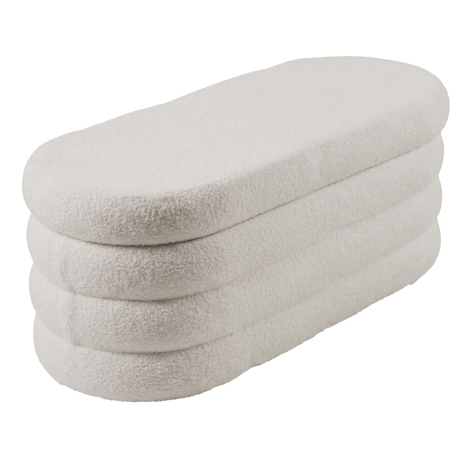 Relaxdays Sitzbank Polyester Creme Gepolstert mit Stauraum 42 cm x 110 cm x 45 cm 13,5 kg