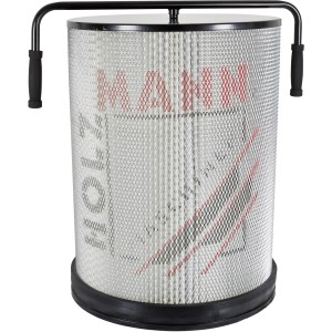 Holzmann Feinstaubfilter ABSFF2 für Absauganlagen, zylindrisch mit Tragegriff.