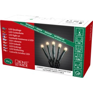 Konstsmide Micro LED Lichterkette, 35 gefrostete bernsteinfarbene Dioden, für Innen, energiesparend.