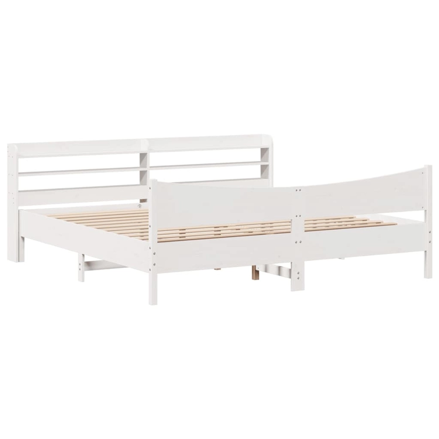vidaXL Massivholzbett mit Kopfteil Weiß 180x200 cm Kiefer 3307036 günstig online kaufen