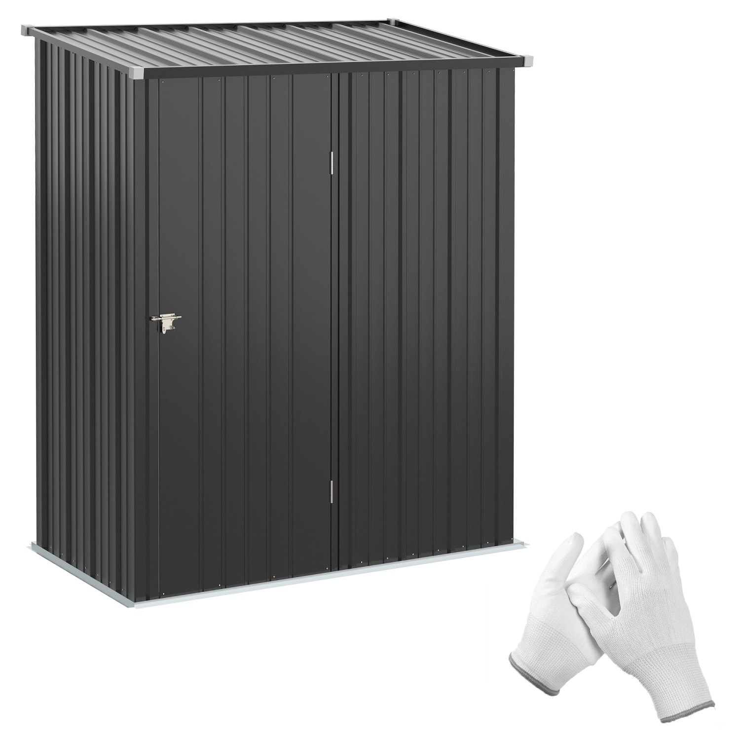 Outsunny Gerätehaus mit Pultdach 161,5 x 94,5 x 196 cm