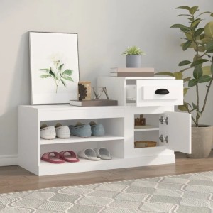 vidaXL Schuhschrank Weiß 100x42x60 cm Holzwerkstoff 816416