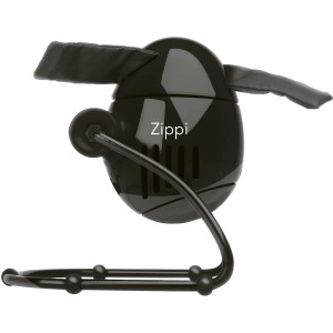 Schwarzer Vornado Zippi Tischventilator mit flexiblem Rotorsystem und Standfuß.