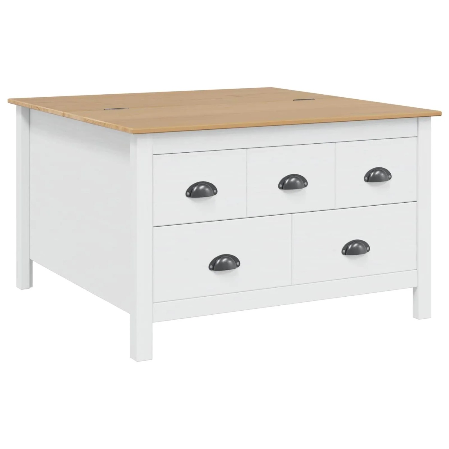 vidaXL Couchtisch HILL Weiß und Honigbraun 79,5 x 79,5 x 49 cm 42025041
