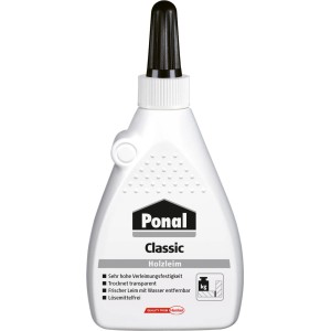 Ponal Holzleim Classic, 120g Flasche. Wasserbasierter, transparenter Weißleim für Holz.