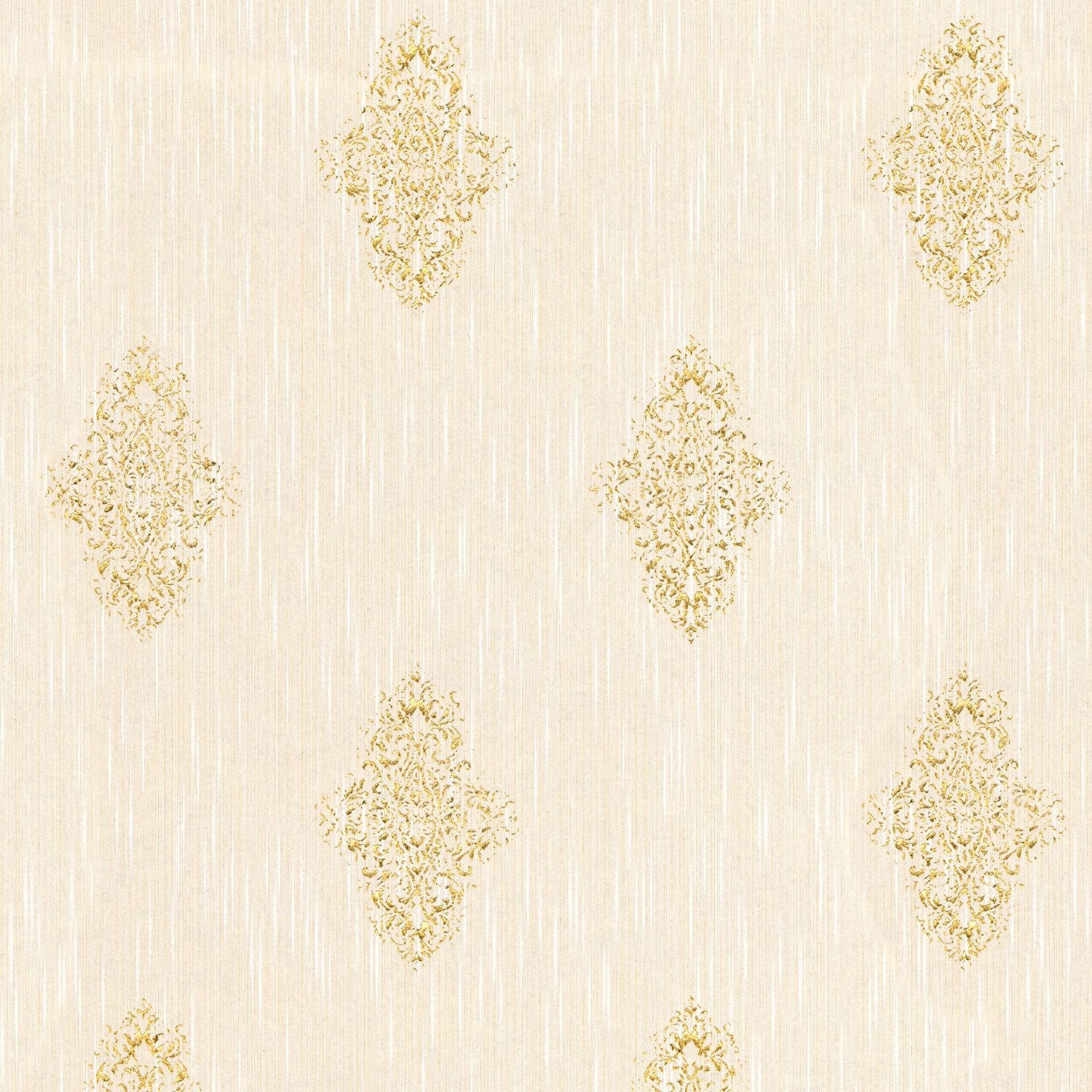 PROFHOME 319462-GU Barock Tapete Ornament Matt Creme Gold 0,53 m x 10,05 m günstig online kaufen