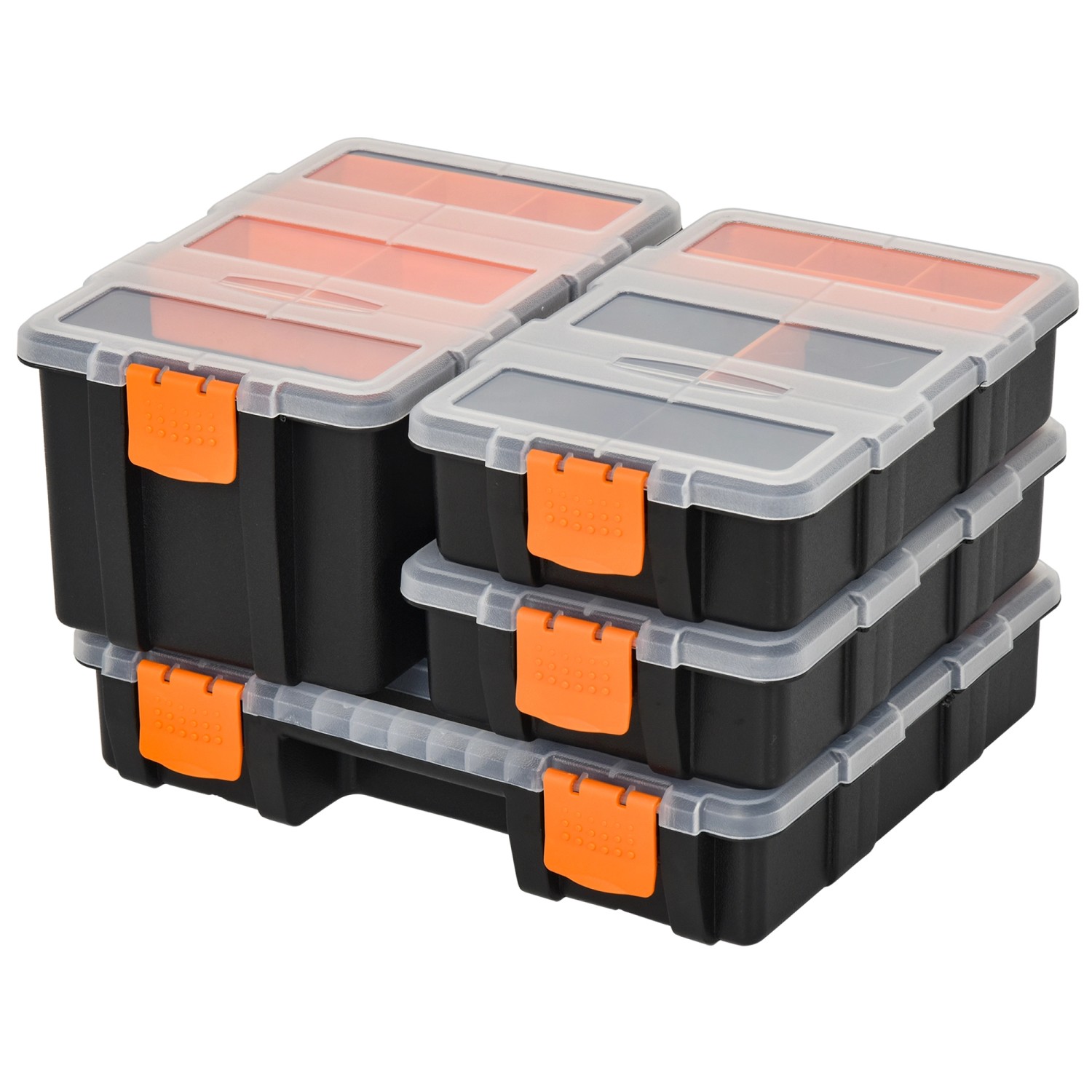 DURHAND 4PCS Werkzeugaufbewahrung Kunststoff Orange Schwarz 28,7 x 22,5 x 5 günstig online kaufen
