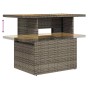 Verstellbarer Gartentisch aus grauem Polyrattan, Teil der vidaXL 7-tlg. Garten-Sofagarnitur.