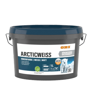 OBI Wandfarbe Arcticweiss Weiß Matt 1 l