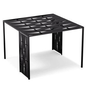 Schwarze Blumfeldt Shade Cove Pergola 3x3m mit Stoffdach und Seitenwänden.